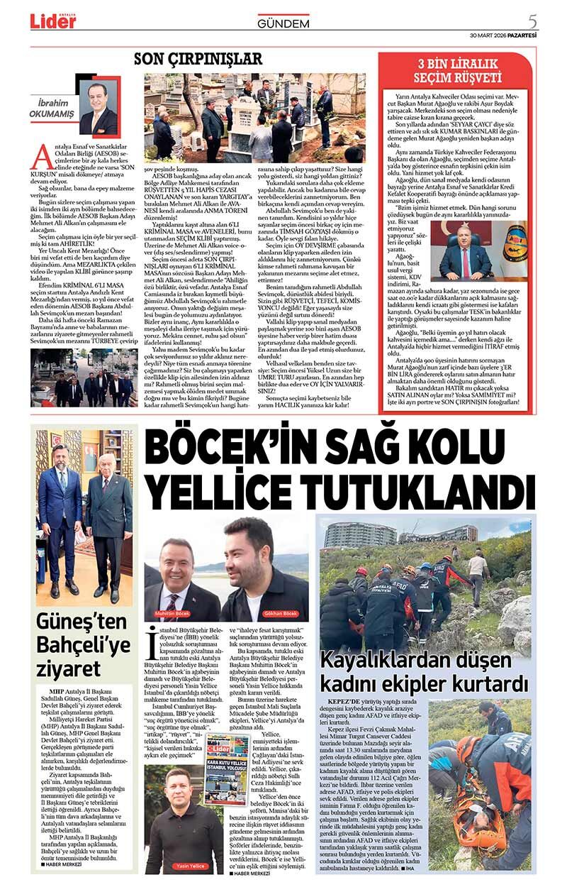 30 M A R T 2026 L İ D E R G A Z E T E A N T A L Y A 5