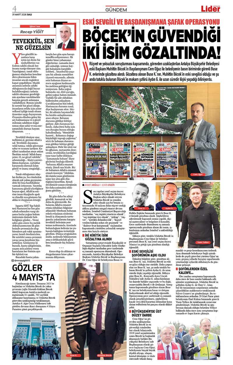 31 M A R T 2026 L İ D E R G A Z E T E A N T A L Y A 4