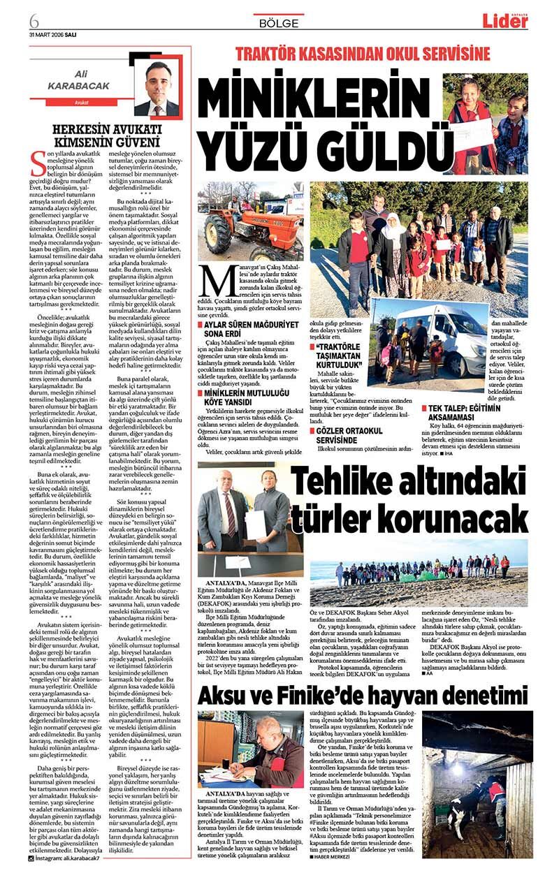 31 M A R T 2026 L İ D E R G A Z E T E A N T A L Y A 6