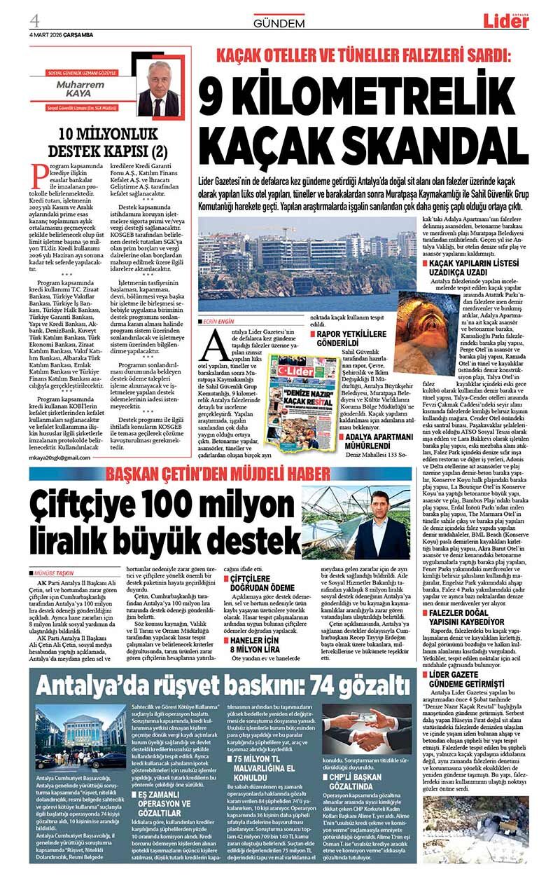 4 M A R T 2026 L İ D E R G A Z E T E A N T A L Y A 4