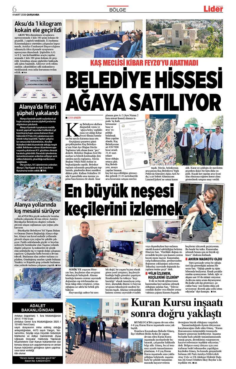 4 M A R T 2026 L İ D E R G A Z E T E A N T A L Y A 6