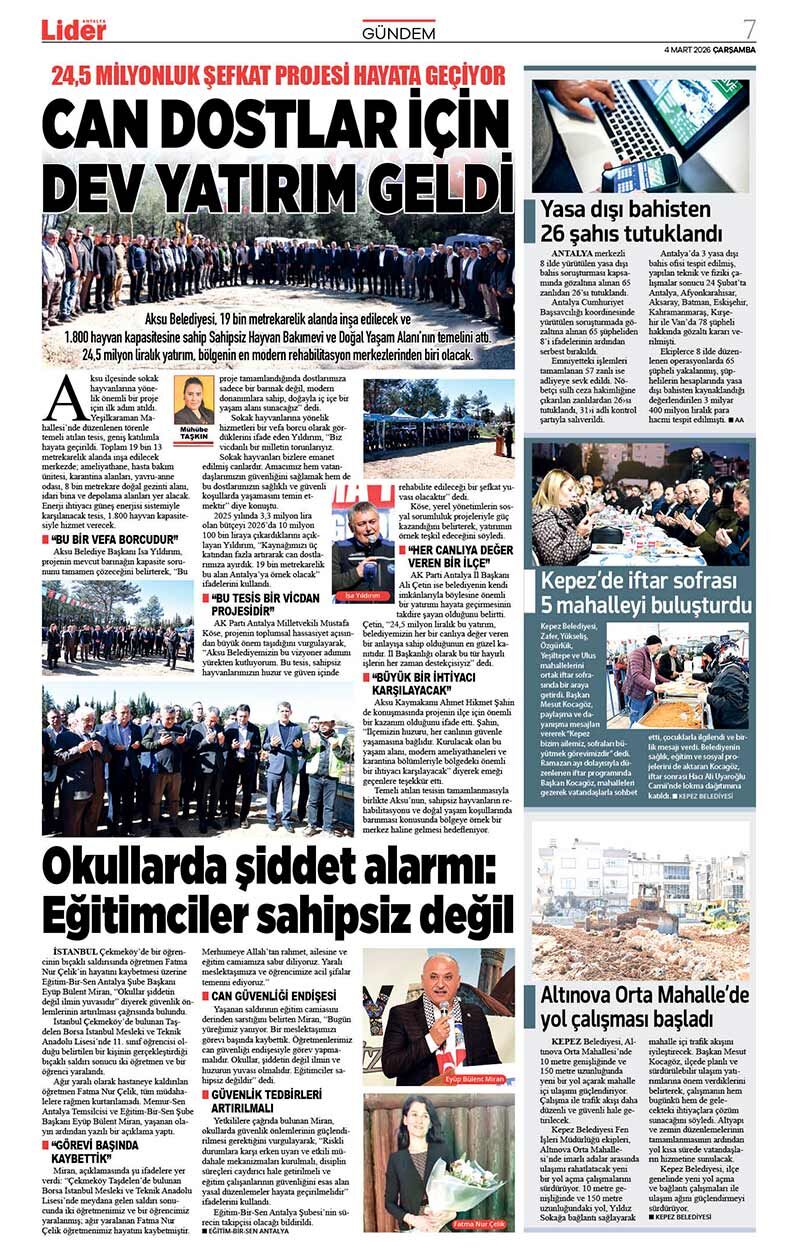 4 M A R T 2026 L İ D E R G A Z E T E A N T A L Y A 7