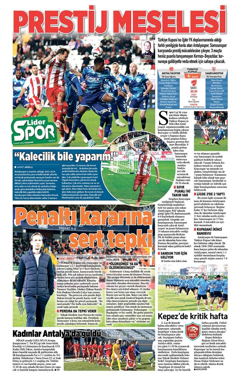 5 M A R T 2026 L İ D E R G A Z E T E A N T A L Y A 8