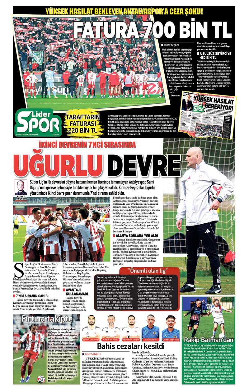 7 M A R T 2026 L İ D E R G A Z E T E A N T A L Y A 8