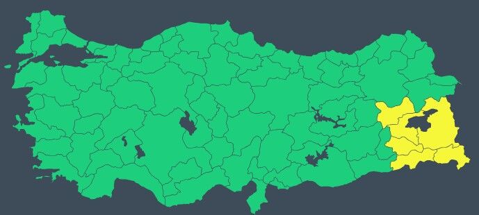 7 Mart Sarı Kodlu Uyarı