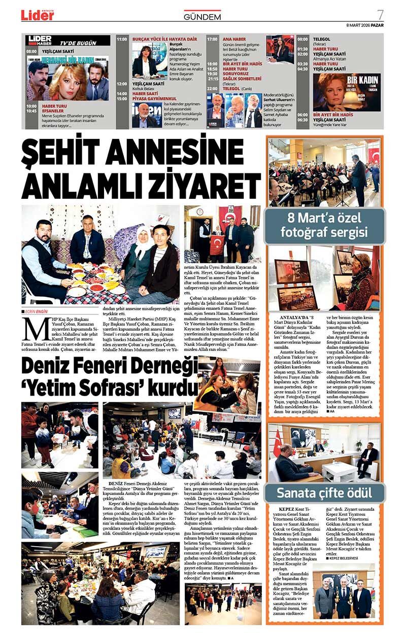 8 M A R T 2026 L İ D E R G A Z E T E A N T A L Y A 7