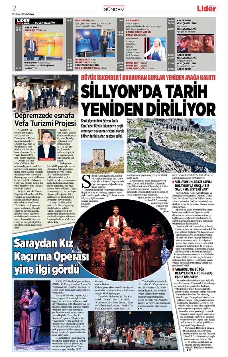 10 N İ S A N 2026 L İ D E R G A Z E T E A N T A L Y A 2