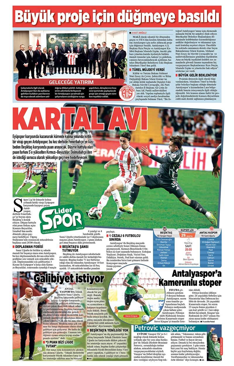 10 N İ S A N 2026 L İ D E R G A Z E T E A N T A L Y A 8