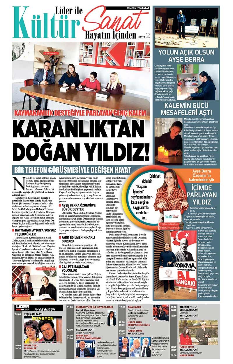 12 N İ S A N 2026 L İ D E R G A Z E T E A N T A L Y A 2