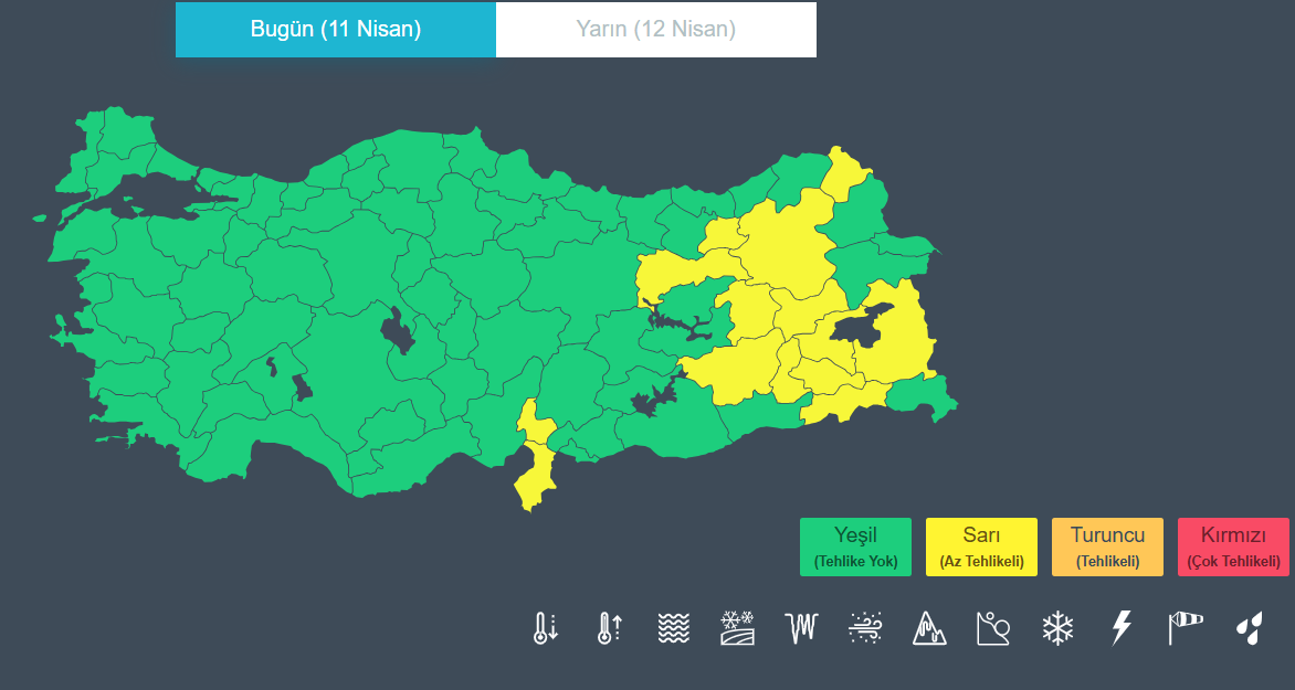 14 Kente ‘Sarı Kodlu’ Uyarı