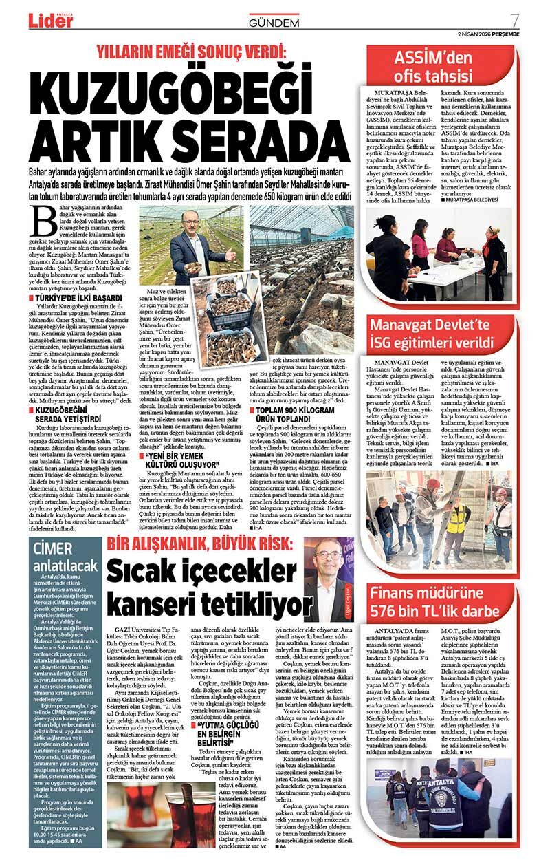 2 N İ S A N 2026 L İ D E R G A Z E T E A N T A L Y A 7