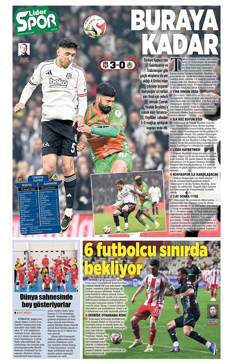 24 N İ S A N 2026 L İ D E R G A Z E T E A N T A L Y A 8