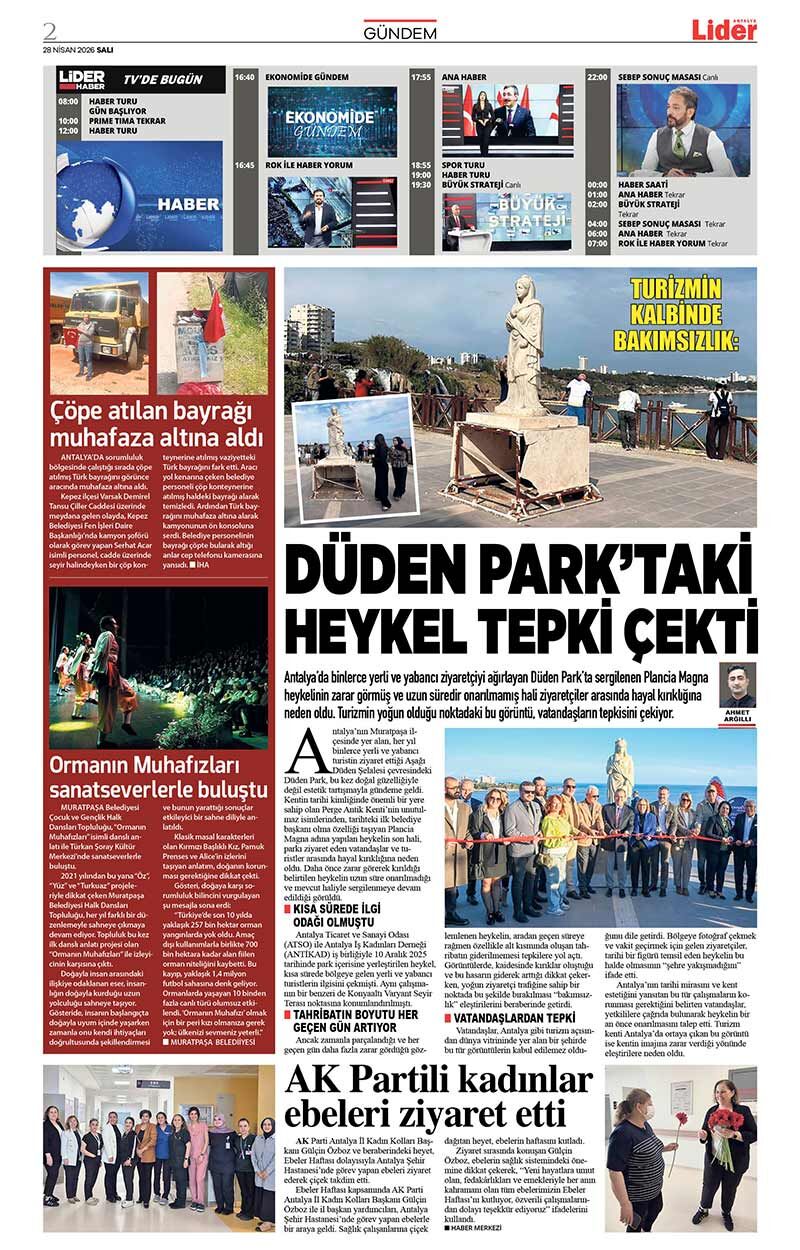 28 N İ S A N 2026 L İ D E R G A Z E T E A N T A L Y A 2