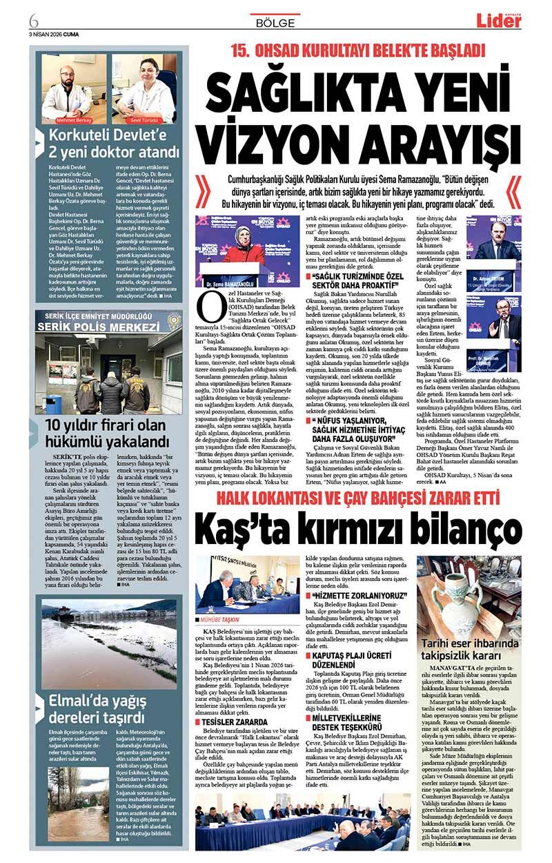 3 N İ S A N 2026 L İ D E R G A Z E T E A N T A L Y A 6