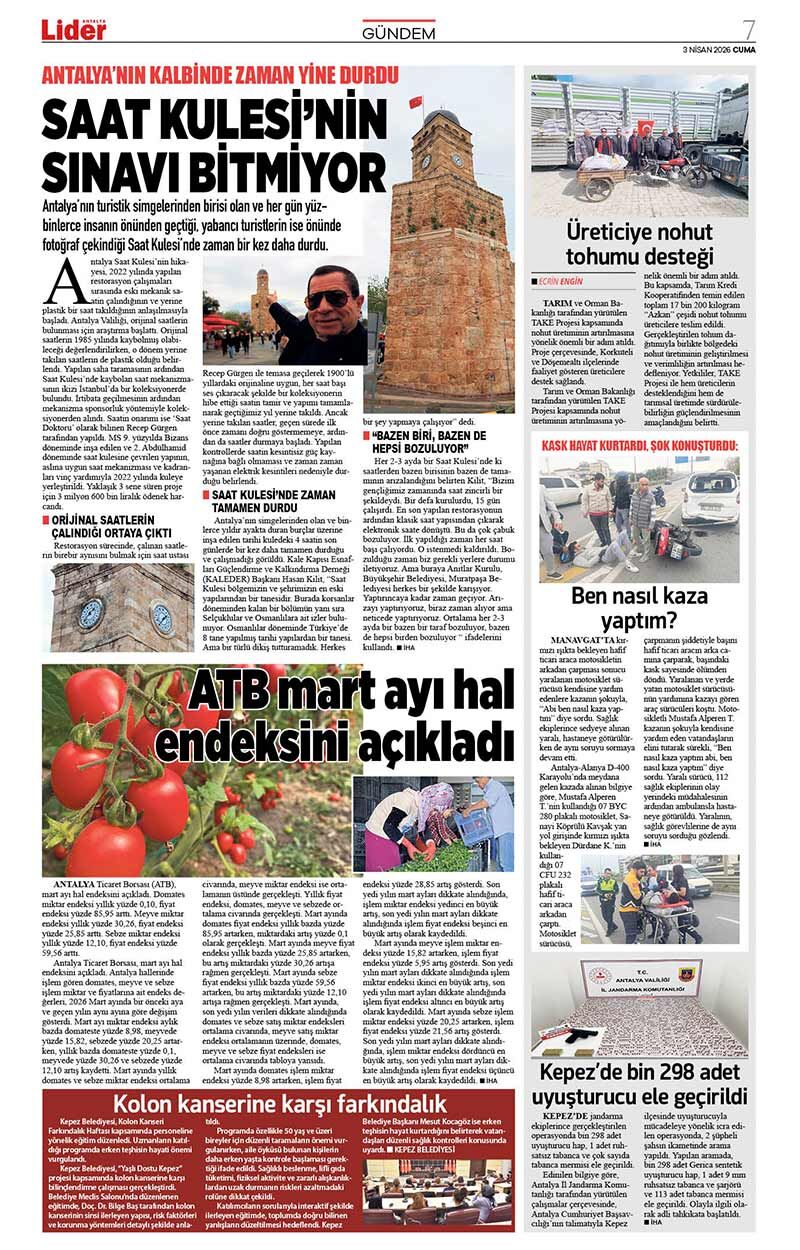 3 N İ S A N 2026 L İ D E R G A Z E T E A N T A L Y A 7