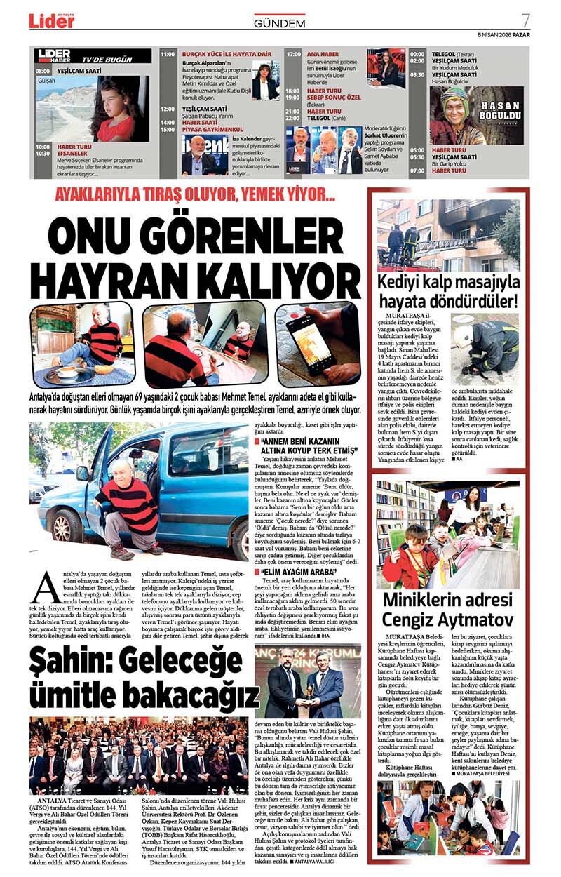 5 N İ S A N 2026 L İ D E R G A Z E T E A N T A L Y A 7
