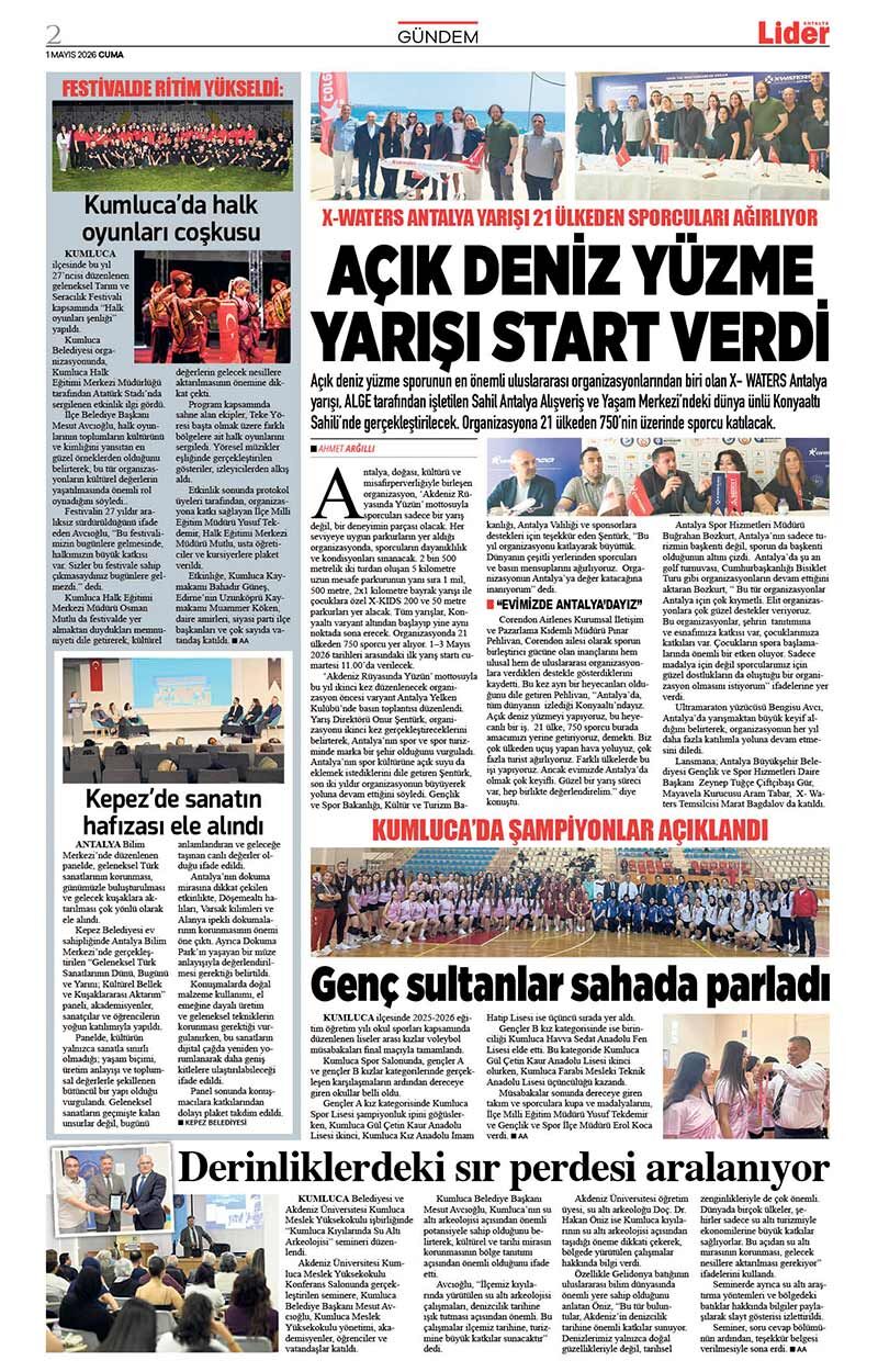 1 M A Y I S 2026 L İ D E R G A Z E T E A N T A L Y A 2