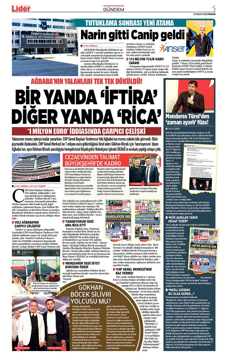 10 M A Y I S 2026 L İ D E R G A Z E T E A N T A L Y A 5