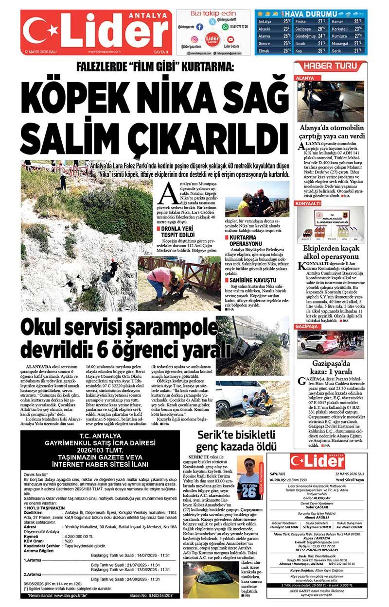 12 M A Y I S 2026 L İ D E R G A Z E T E A N T A L Y A 3