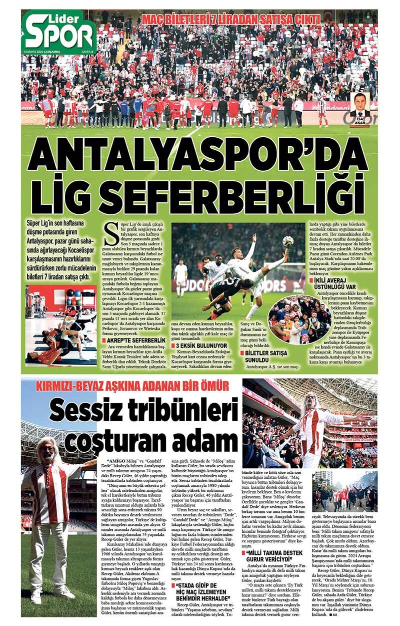 13 M A Y I S 2026 L İ D E R G A Z E T E A N T A L Y A 8