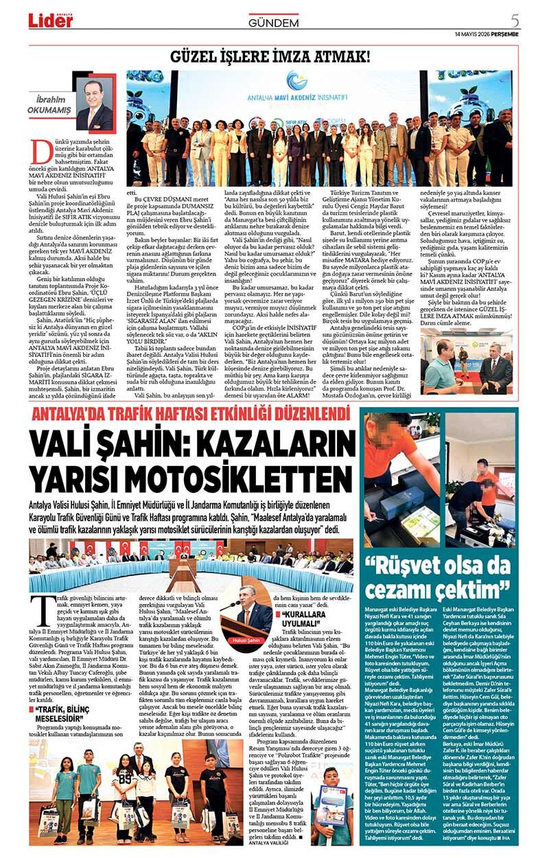 14 M A Y I S 2026 L İ D E R G A Z E T E A N T A L Y A 5