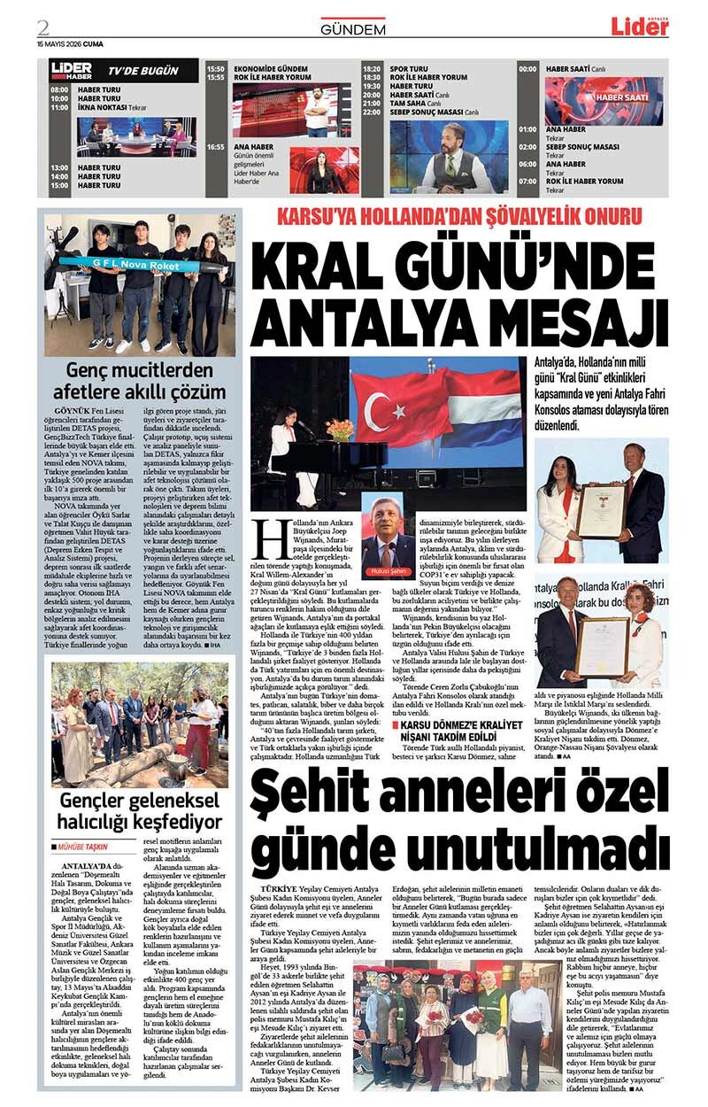 15 M A Y I S 2026 L İ D E R G A Z E T E A N T A L Y A 2