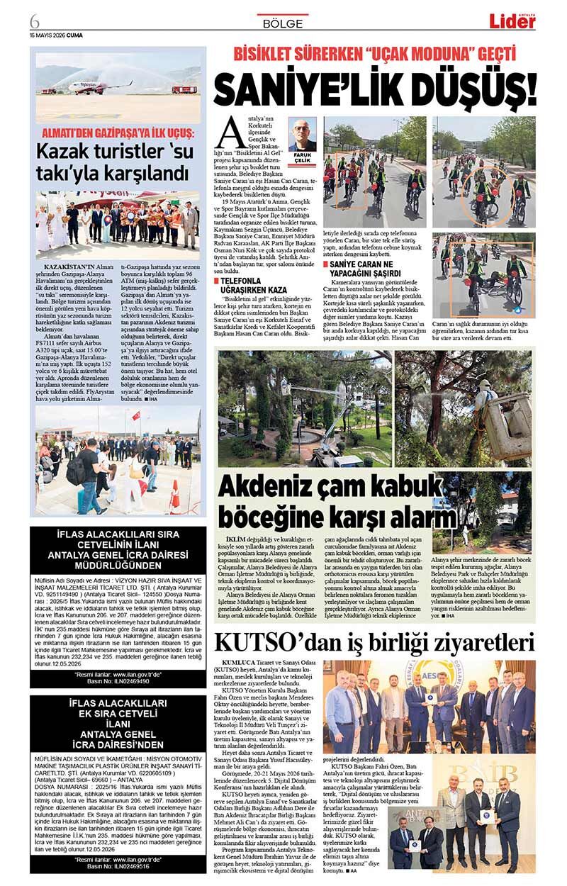 15 M A Y I S 2026 L İ D E R G A Z E T E A N T A L Y A 6