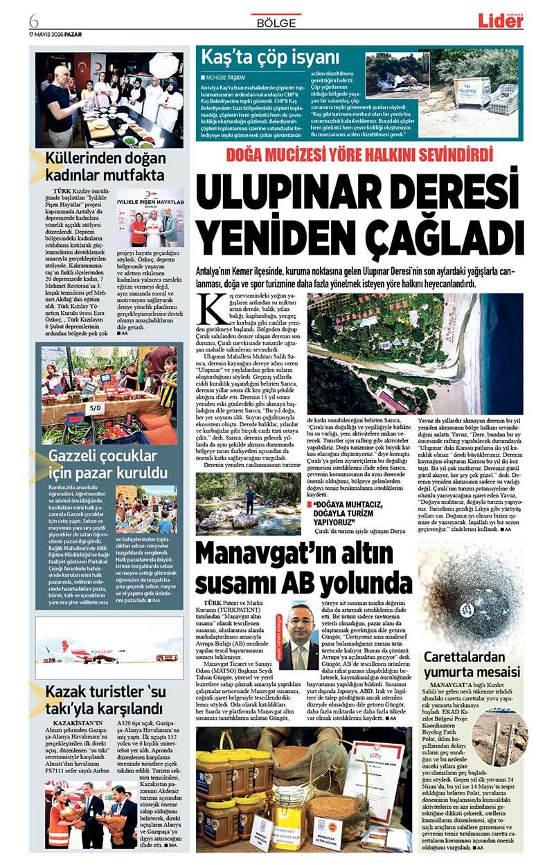 17 M A Y I S 2026 L İ D E R G A Z E T E A N T A L Y A 6
