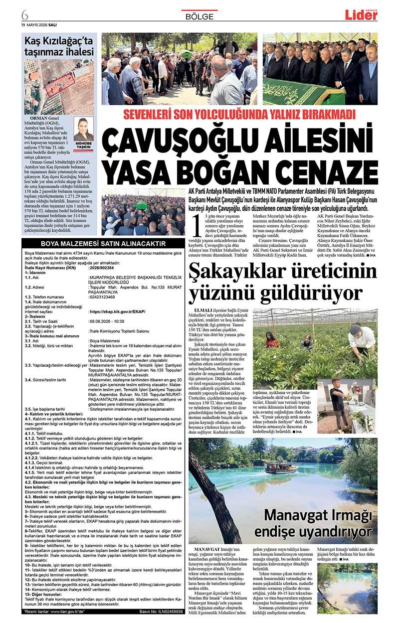 19 M A Y I S 2026 L İ D E R G A Z E T E A N T A L Y A 6