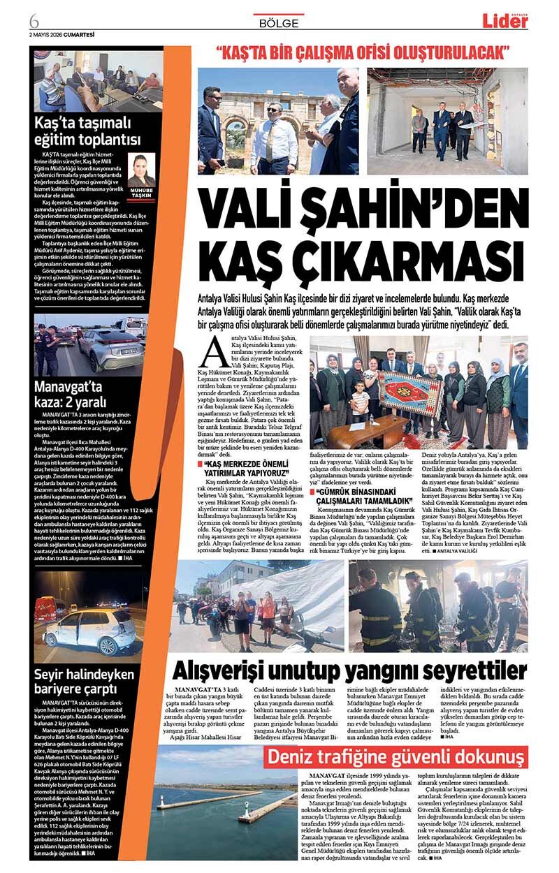 2 M A Y I S 2026 L İ D E R G A Z E T E A N T A L Y A 6