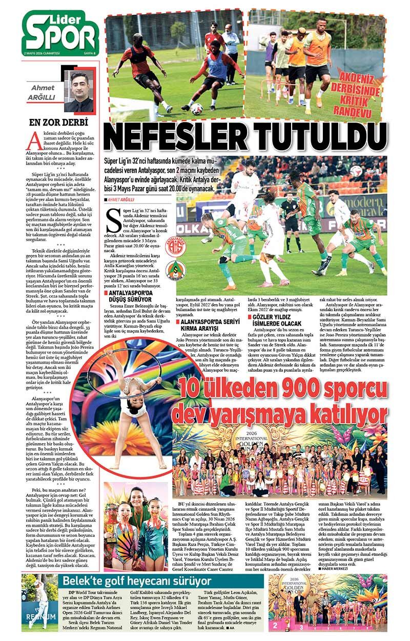 2 M A Y I S 2026 L İ D E R G A Z E T E A N T A L Y A 8
