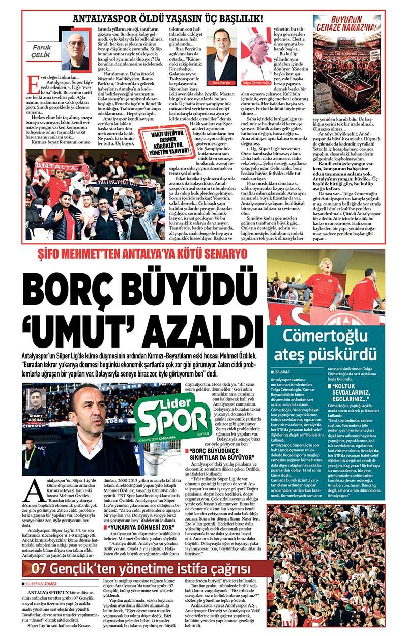 20 M A Y I S 2026 L İ D E R G A Z E T E A N T A L Y A 8