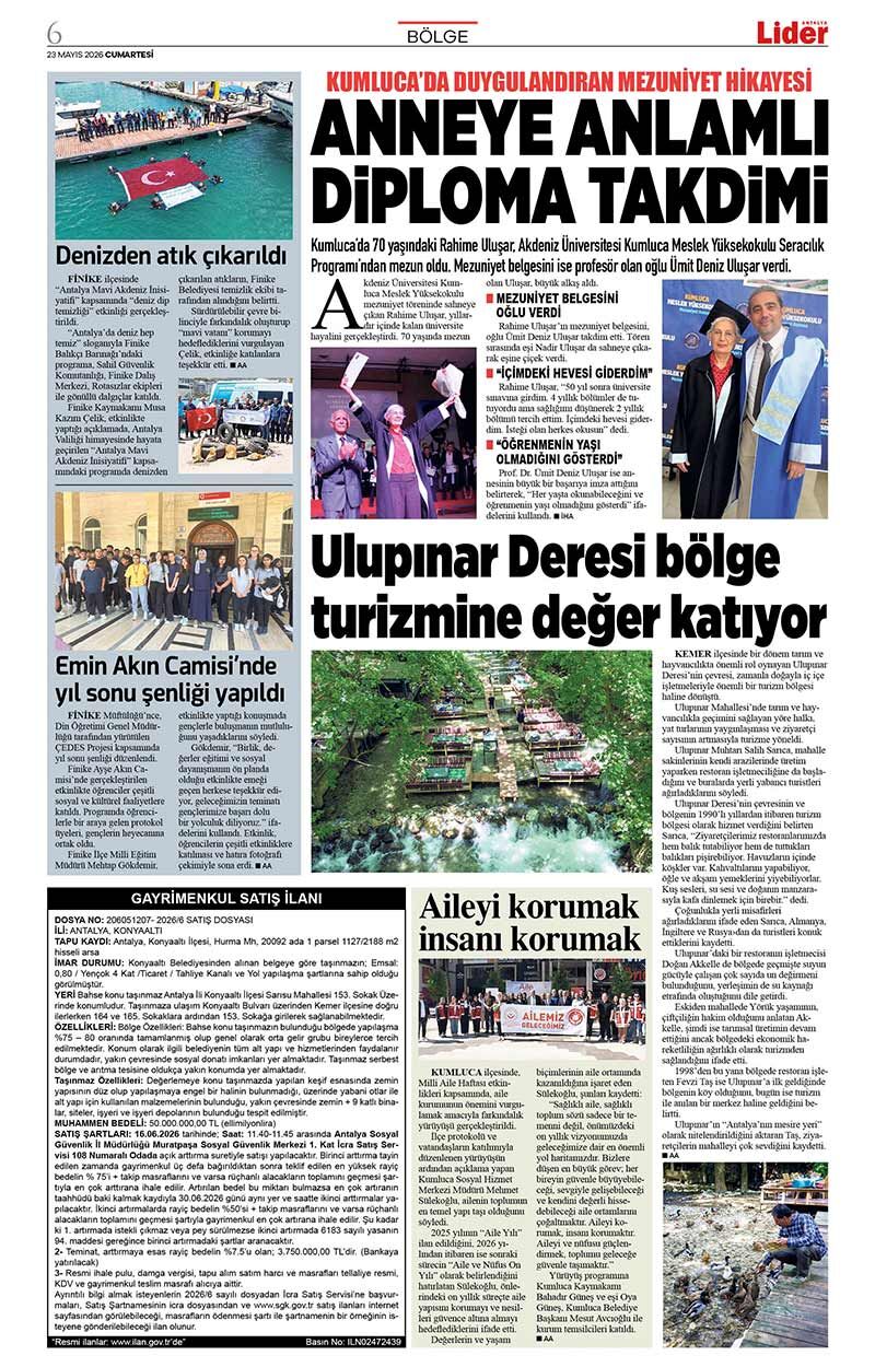 23 M A Y I S 2026 L İ D E R G A Z E T E A N T A L Y A 6