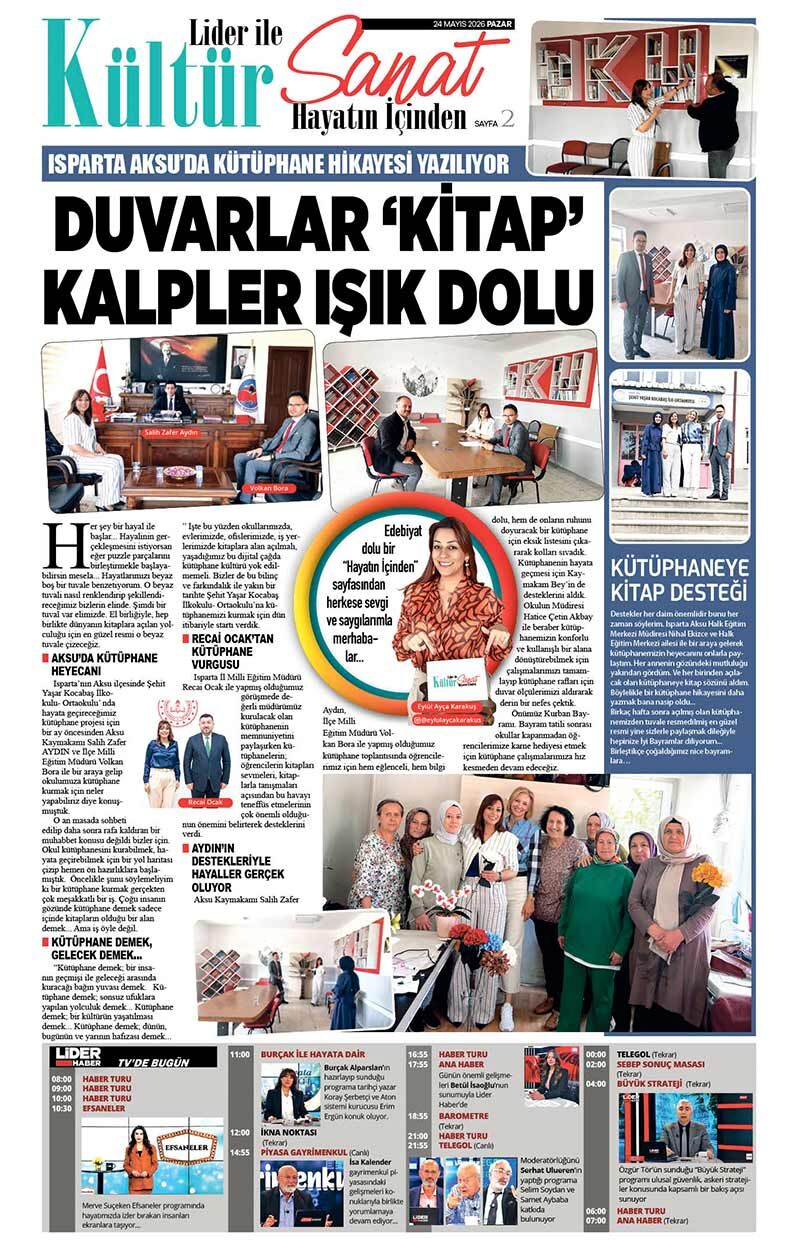 24 M A Y I S 2026 L İ D E R G A Z E T E A N T A L Y A 2