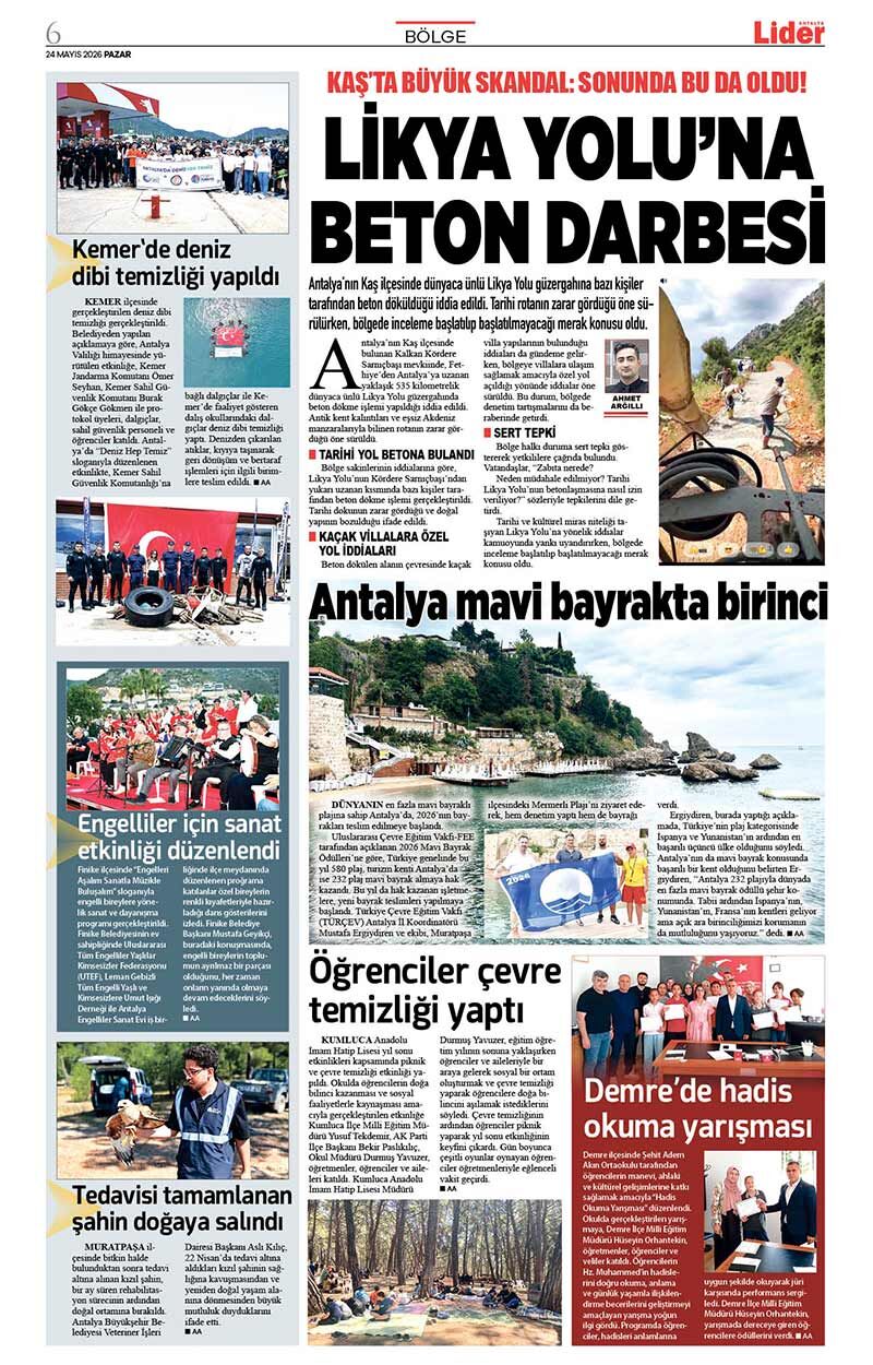 24 M A Y I S 2026 L İ D E R G A Z E T E A N T A L Y A 6