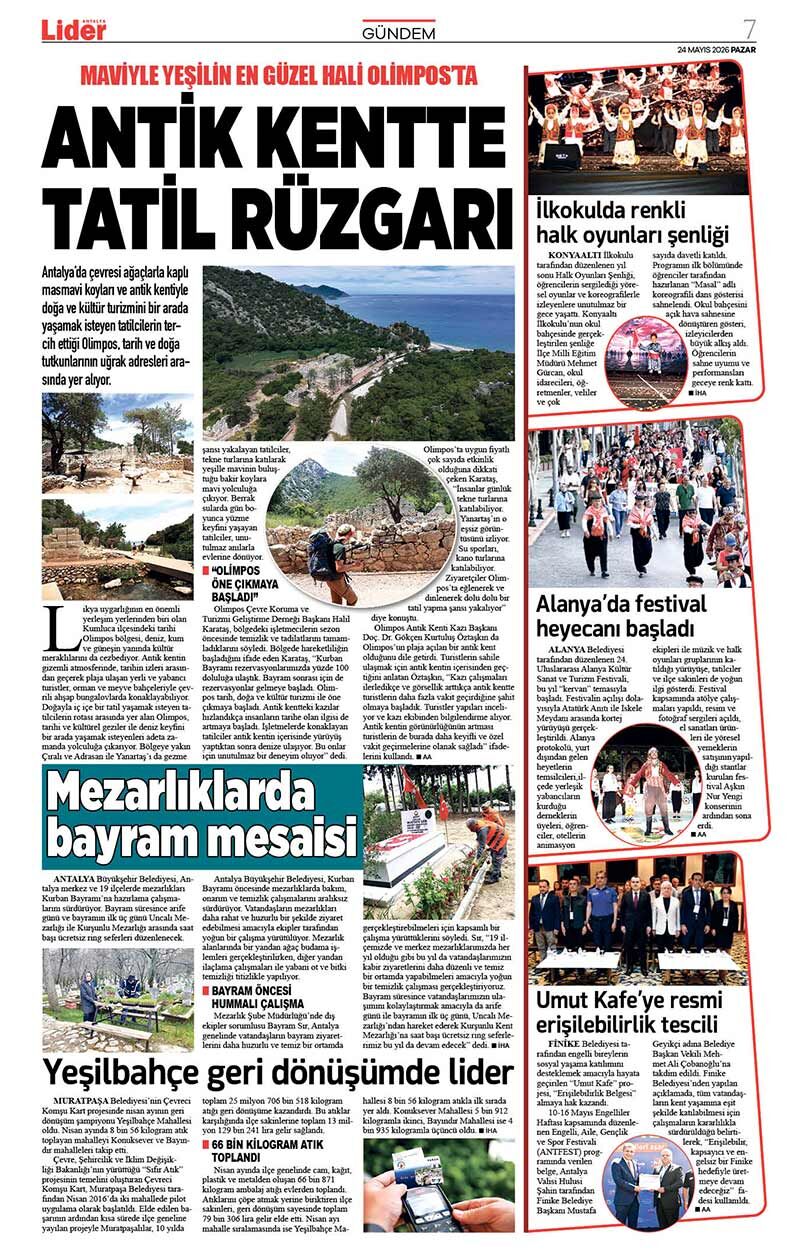 24 M A Y I S 2026 L İ D E R G A Z E T E A N T A L Y A 7