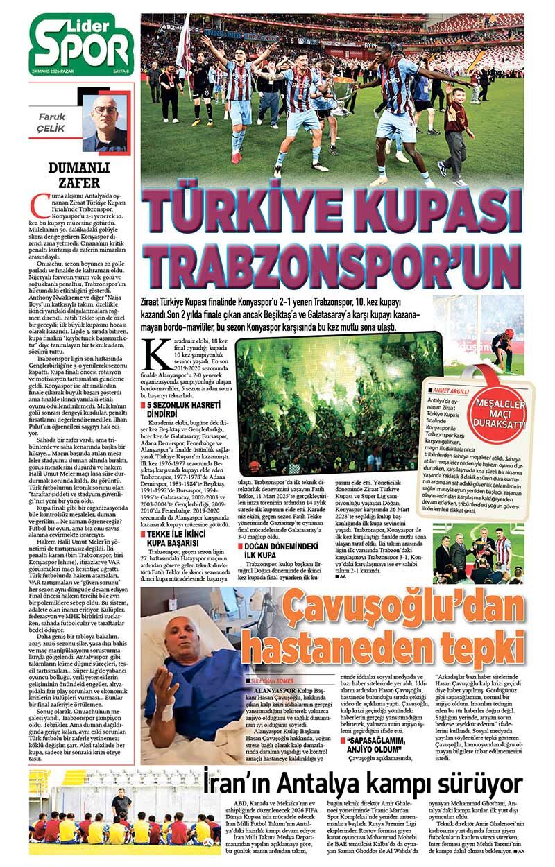 24 M A Y I S 2026 L İ D E R G A Z E T E A N T A L Y A 8