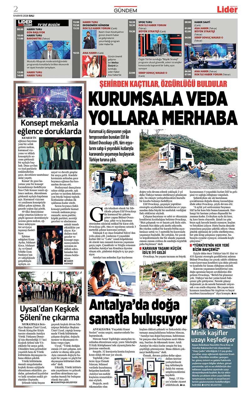 5 M A Y I S 2026 L İ D E R G A Z E T E A N T A L Y A 2