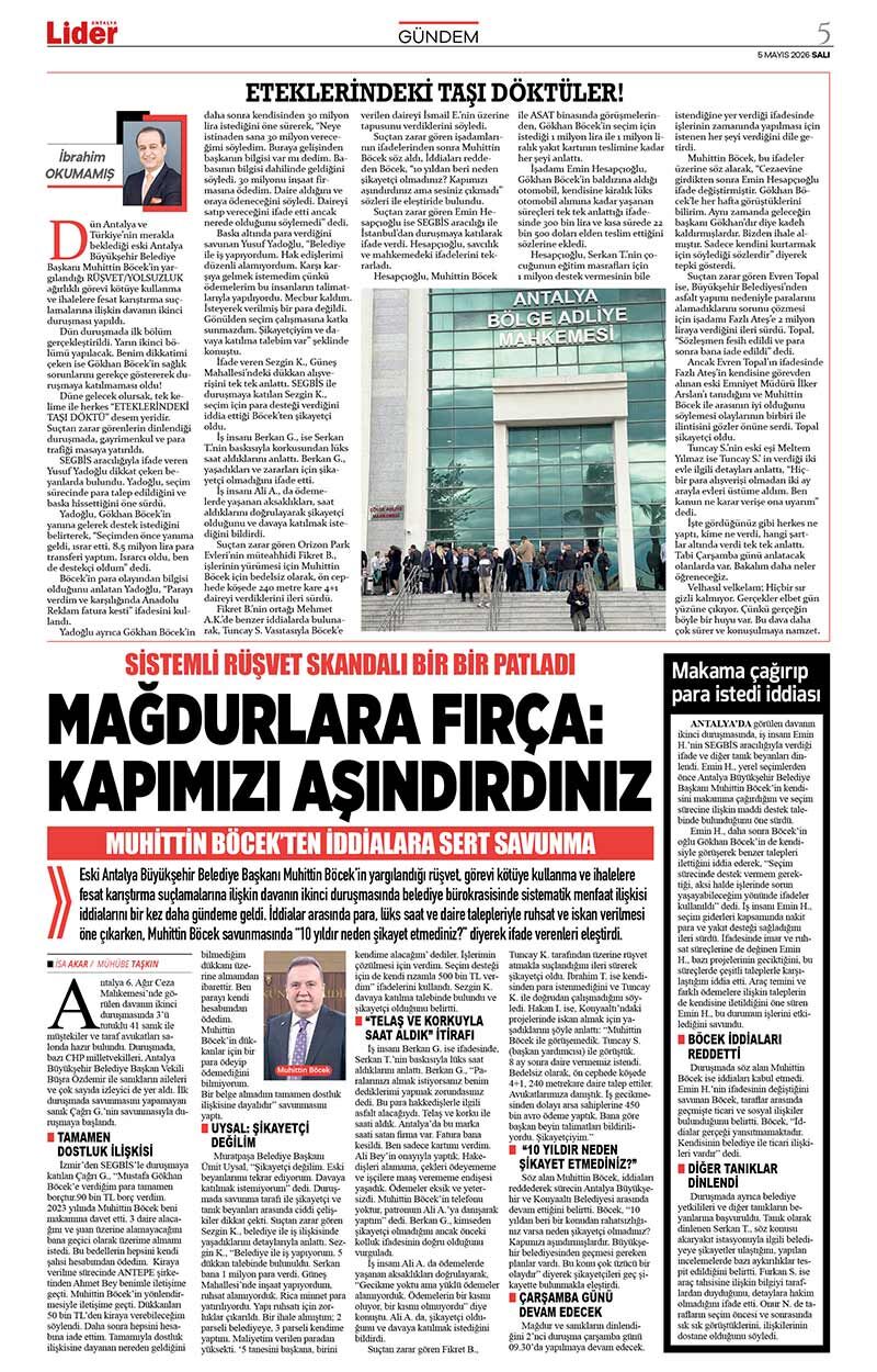 5 M A Y I S 2026 L İ D E R G A Z E T E A N T A L Y A 5