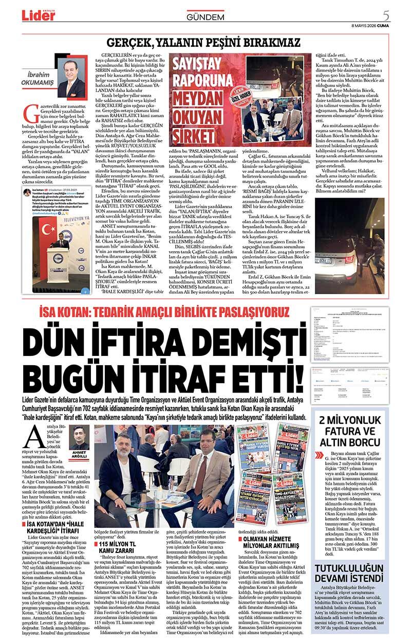 8 M A Y I S 2026 L İ D E R G A Z E T E A N T A L Y A 5