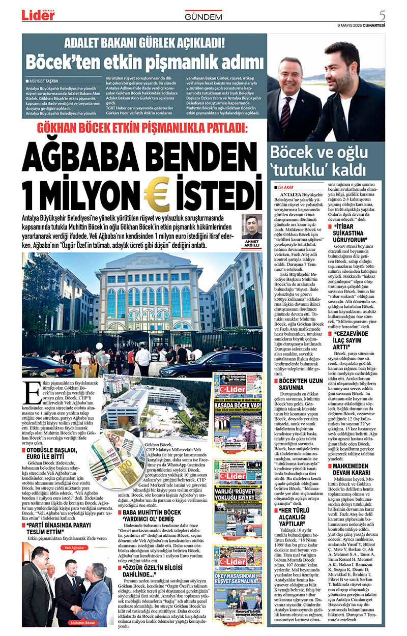 9 M A Y I S 2026 L İ D E R G A Z E T E A N T A L Y A 5
