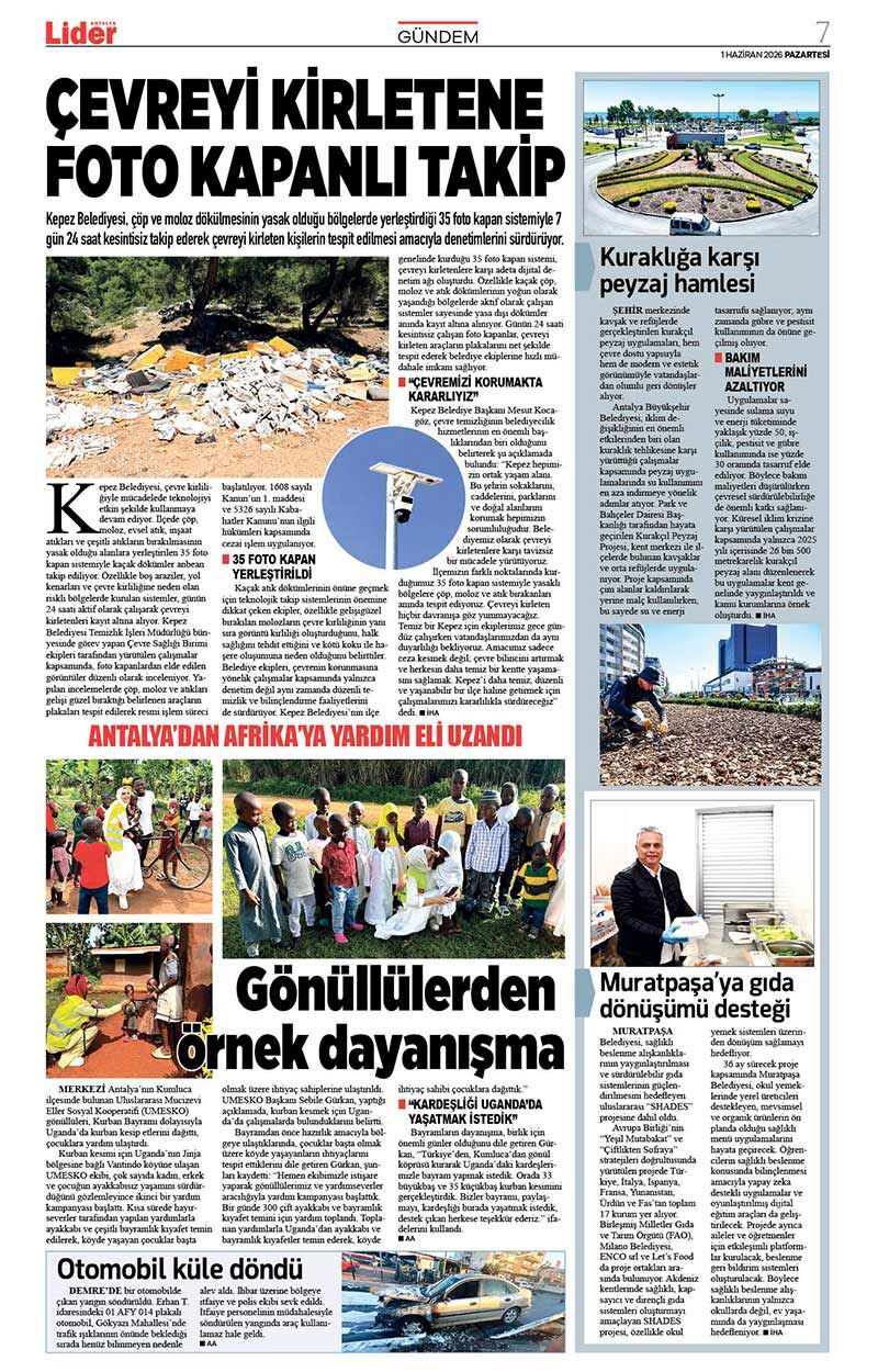 1 H A Z İ R A N 2026 L İ D E R G A Z E T E A N T A L Y A 7