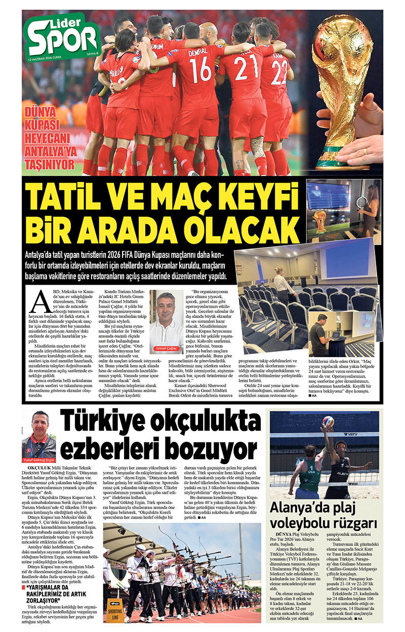 12 H A Z İ R A N 2026 L İ D E R G A Z E T E A N T A L Y A 8