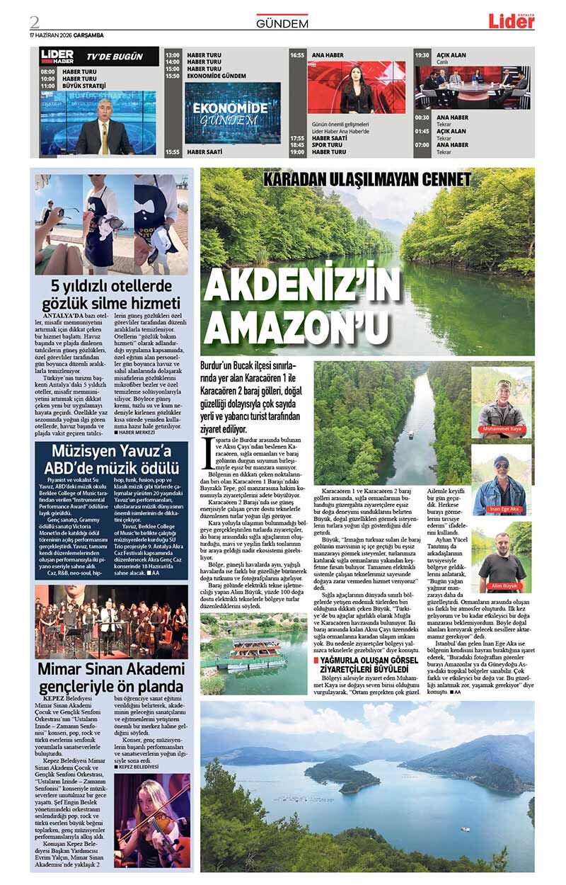 17 H A Z İ R A N 2026 L İ D E R G A Z E T E A N T A L Y A 2