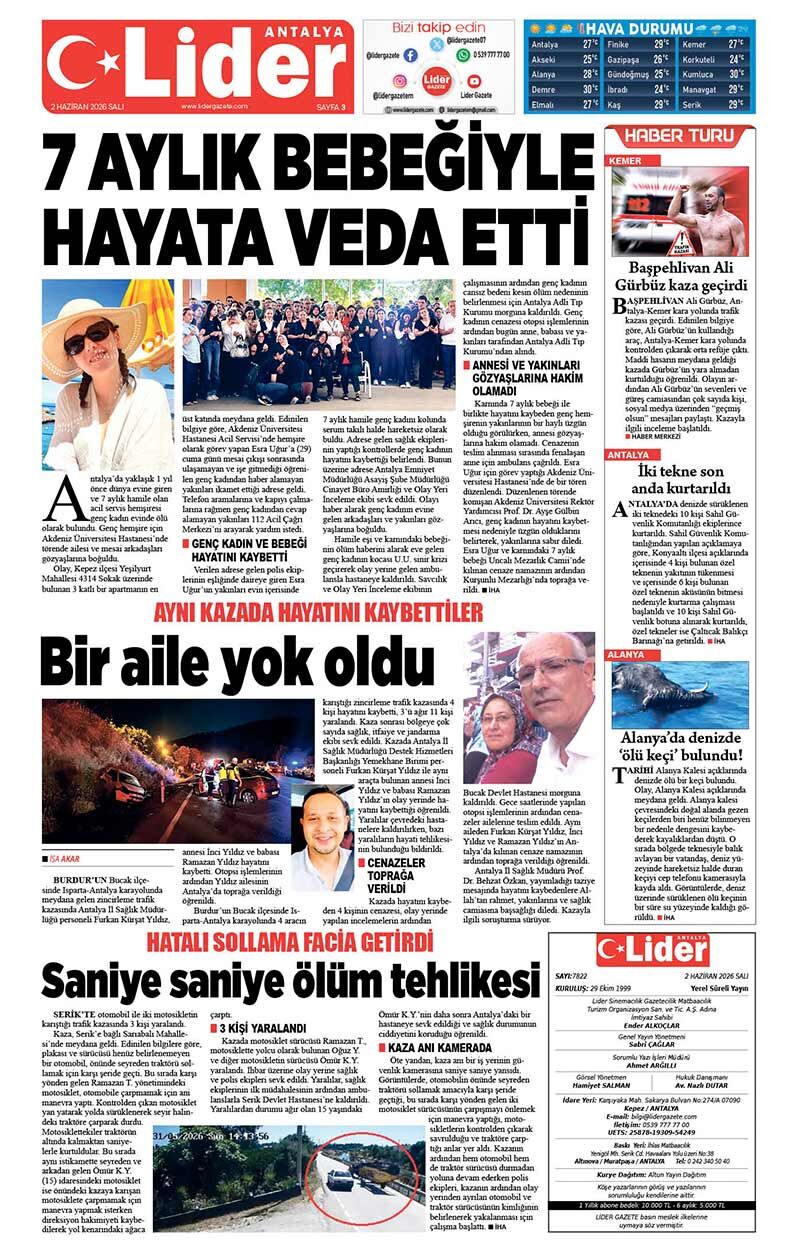 2 H A Z İ R A N 2026 L İ D E R G A Z E T E A N T A L Y A 3