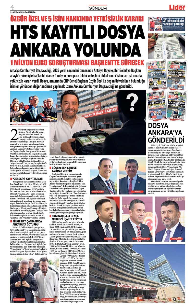 3 H A Z İ R A N 2026 L İ D E R G A Z E T E A N T A L Y A 4