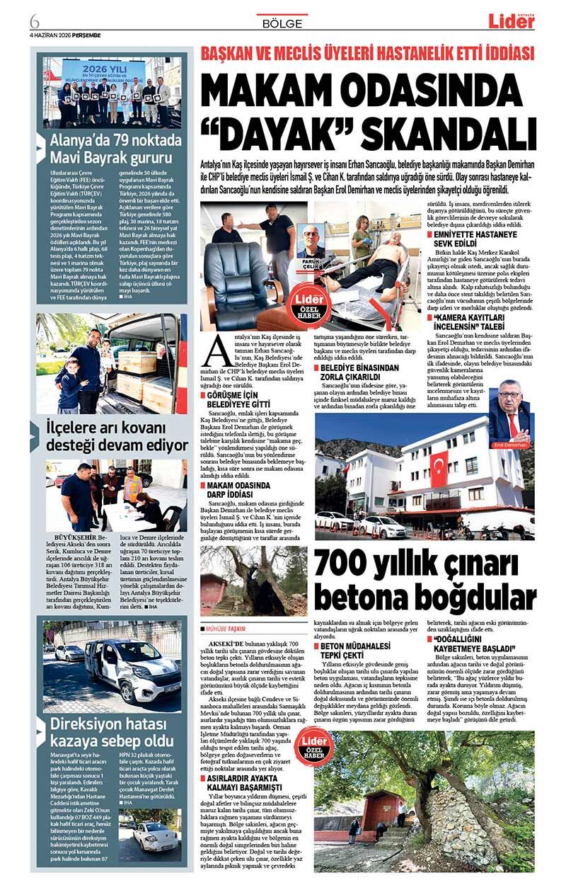 4 H A Z İ R A N 2026 L İ D E R G A Z E T E A N T A L Y A 6