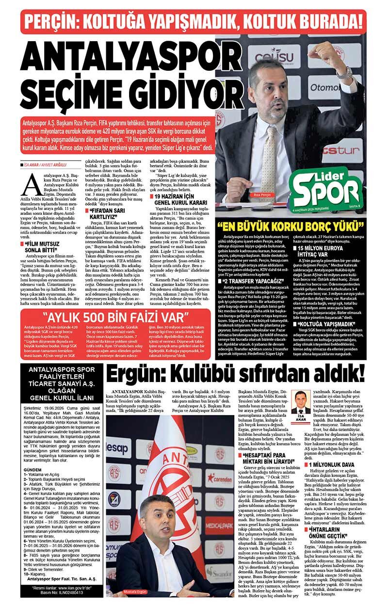 4 H A Z İ R A N 2026 L İ D E R G A Z E T E A N T A L Y A 8