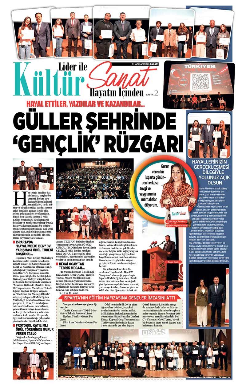 7 H A Z İ R A N 2026 L İ D E R G A Z E T E A N T A L Y A 2