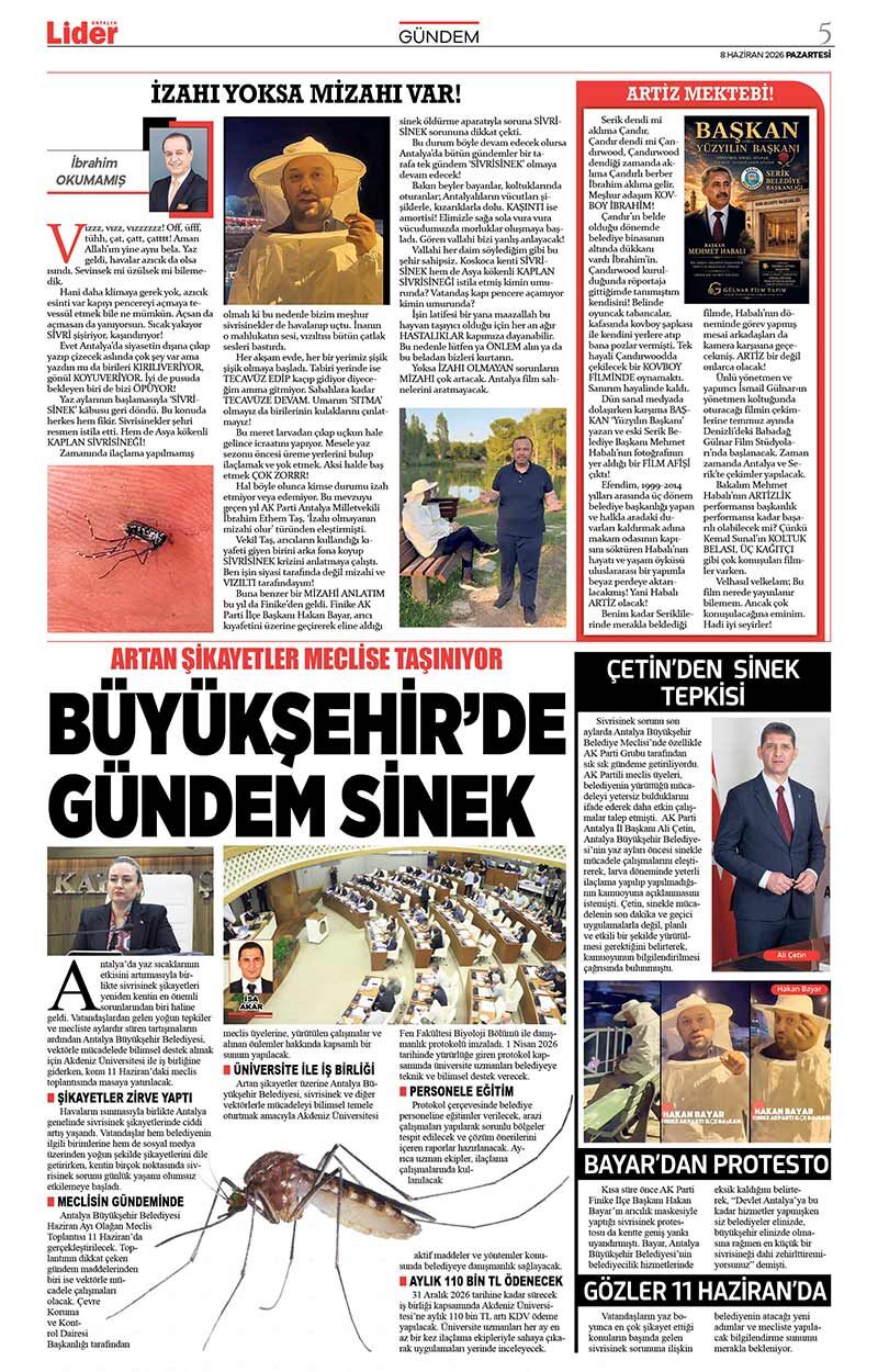 8 H A Z İ R A N 2026 L İ D E R G A Z E T E A N T A L Y A 5